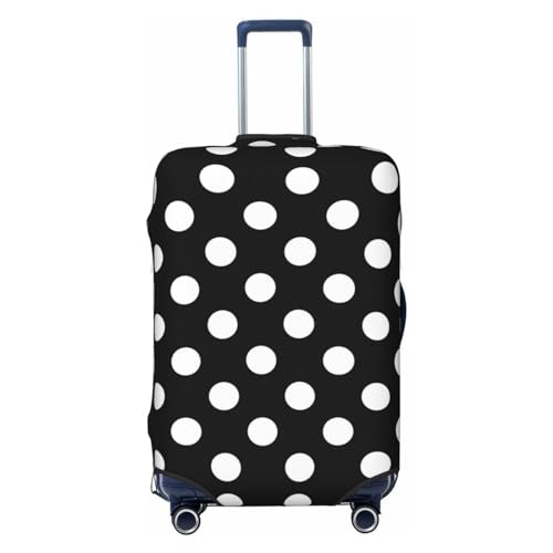 Black And White Polka Dot Print Washable Luggage Cover - Fashion Suitcase Protector Fits 18-32 Inch Luggage