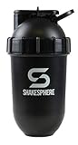 SHAKESPHERE Tumbler: Protein Shaker Bottle and Smoothie Cup, 24 oz - Bladeless Blender Cup Purees Raw Fruit with No Blending Ball - Drink Powder Mix Shake Mixer for Pre Workout , Gym (Glossy White)
