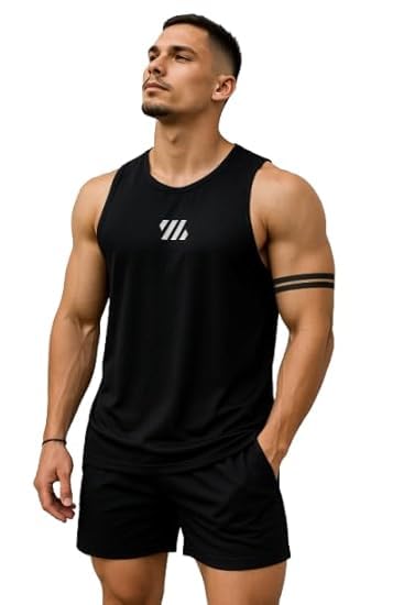 Polyester Men Regular Fit Vest || Gym Tshirt for Men || Printed Sleeveless T Shirt for Mens-image-45