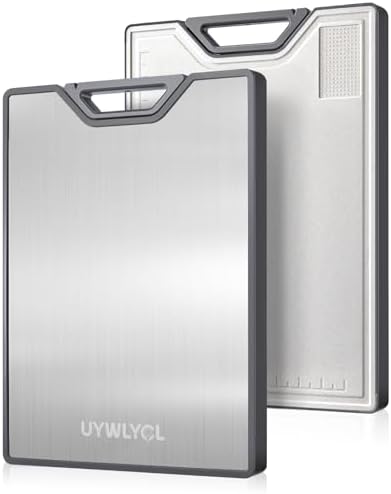 Stainless Steel Cutting Board, Double-Sided Cutting Board with Kn...