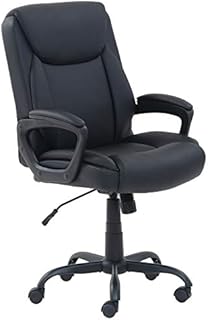 Amazon Basics Classic Puresoft Padded Mid-Back Office Computer Desk Chair with Armrest - Black