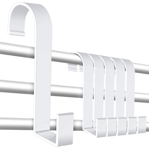 Caianwin 6 pièces crochets pour porte-serviettes radiateur blanc crochets de radiateur crochets en S crochets polyvalents pour salle de bain, cuisine