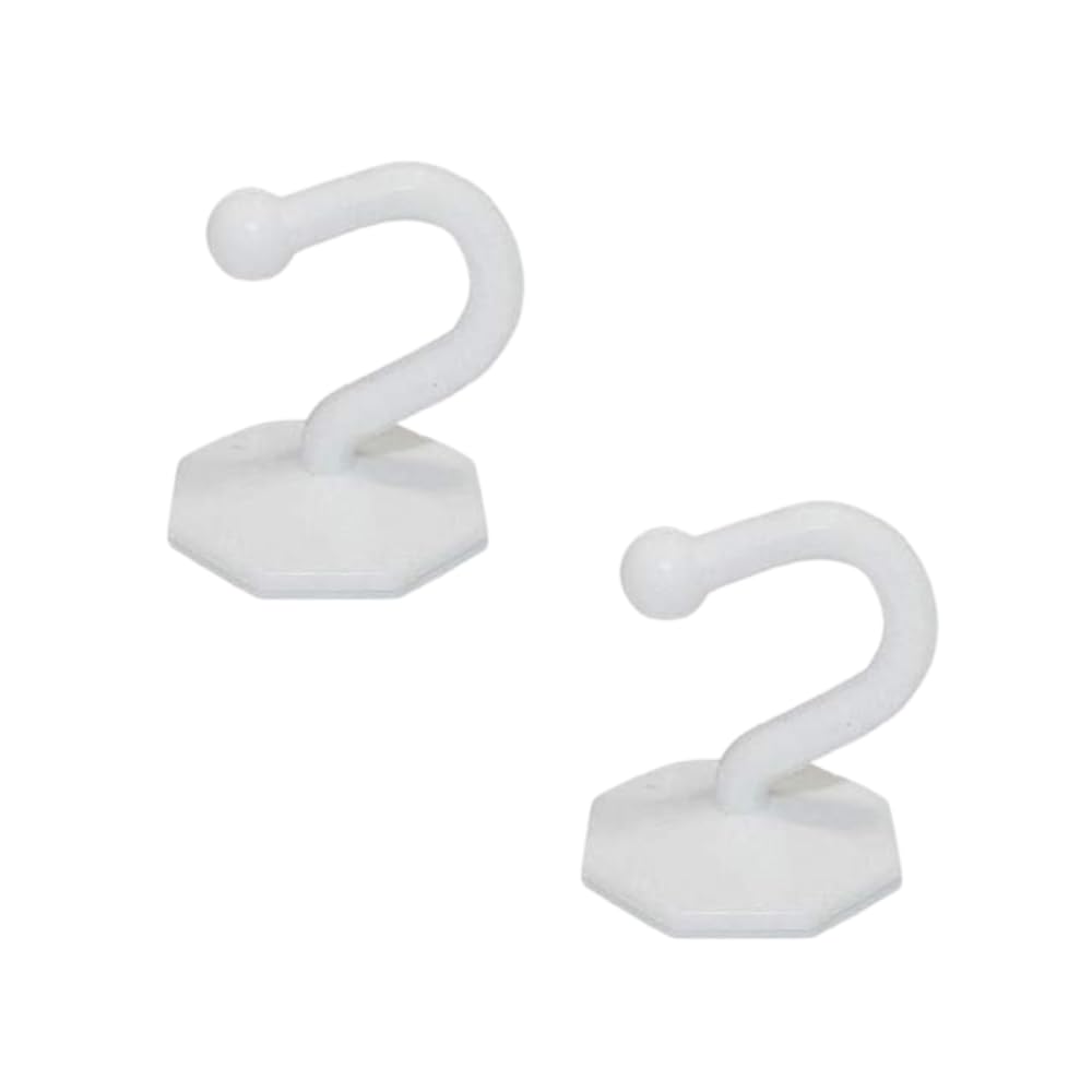 2x White Self Adhesive Tie Backs Hooks Stick On Rust Proof Drape Tassel Holders Window Drape Hold Back Pack of 2
