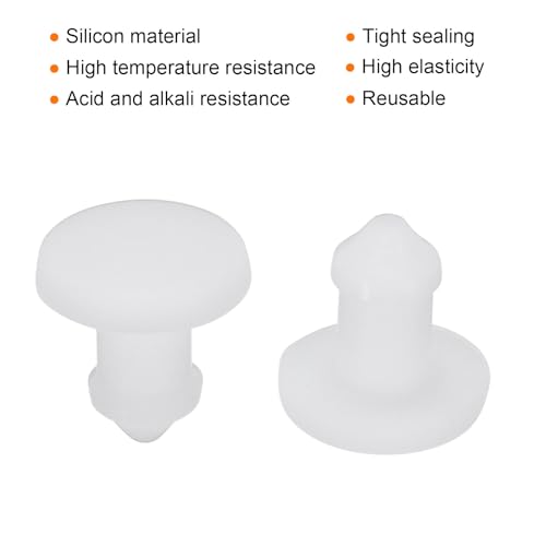 Image of MECCANIXITY Silicone Snap in Locking Hole Plugs Rubber Panel Seal Cover Flush Type Panel Round for Kitchen Rubber Bulkheads Waterproof Sealing Plugs 3mm /0.12 Inch Diameter White,Pack of 20