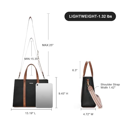 Image of Telena Leather Tote Bag for Women Waterproof Woven Womens Tote Purse and Handbags for Work Travel Shopping