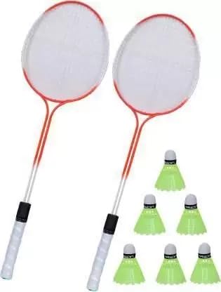 Buy MINESFIT Double Shaft Badminton Racquet Set of 2 Piece with 3