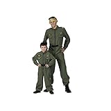 100% Polyester Party Discount ® Herren Kostüm Pilot, Overall in grün (56/58)