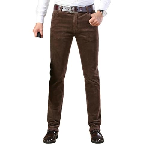 Pantalon en velours côtelé homme droit élastique mince, vêtement casual confortable
