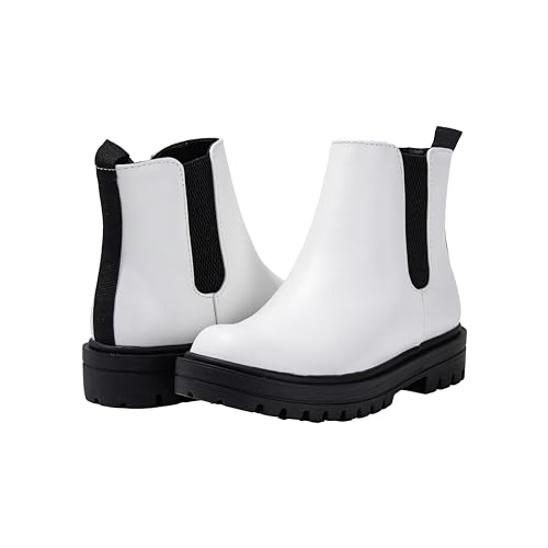 Girls Boots ~ Lug Sole Low Heel Fashion Ankle Kids Chelsea Bootie Elastic Gore Side Zipper Pandora-24