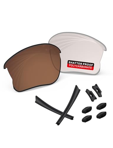 Image of PRO+ Polycarbonate Replacement Lenses & Rubber Kits /Nose Pads for Oakley Flak Series Sunglasses
