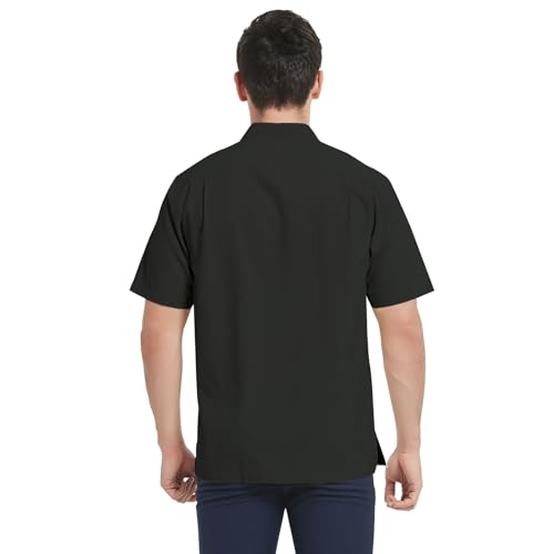 Men's Silk Hawaiian Short Sleeve Button Down Shirt Casual Tropical Holiday Beach Shirts4