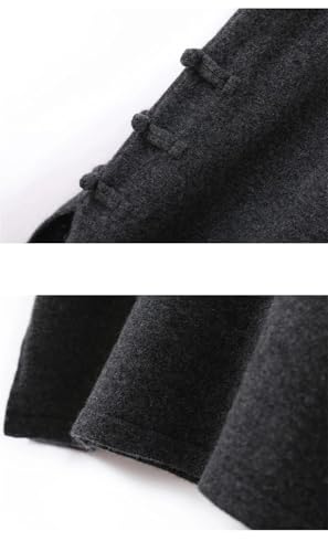 Women Solid Wool A-Line Skirt Autumn Winter Casual High Waist Split Hem Knitted Skirt with Buckle4