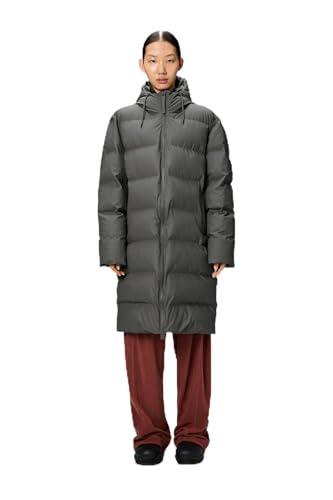 Image of RAINS Alta Puffer Jacket - Waterproof Winter Coat, Insulated Hood, Lightweight, Fleece Pockets, Warm for Cold Weather