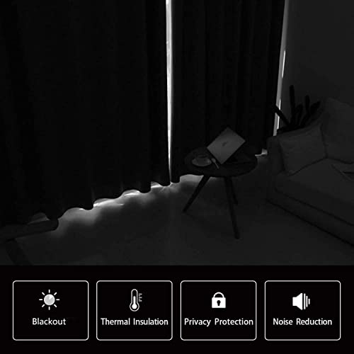 DWCN Blackout Curtains for Bedroom - Thermal Insulated Light Blocking Eyelet Window Curtains for Living Room 46 x 90 inch Length,Beige,2 Panels - Image 5