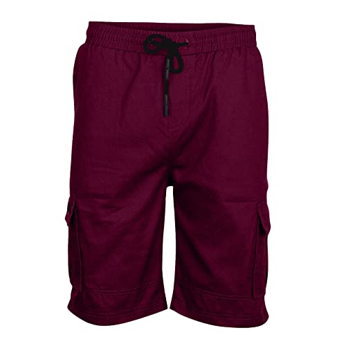 Men Cargo Shorts, Wideleg Fall Gown Mini Slacks Male Pop Solid Light Drawstring Slacks Comfy Cozy Split Slacks Men Red #TOP3