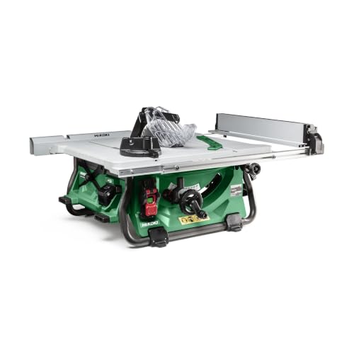 HiKOKI Sierra de Mesa a Batería - 36V, Ø254mm, Profundidad de Corte 79mm - Arranque Suave, Freno Eléctrico, Protección contra Sobrecargas, Cambio sin Herramientas, Compacta y Robusta - Mesa Extensible
