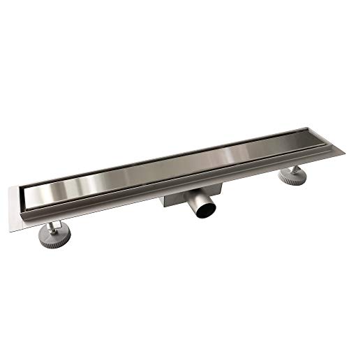 AICAIT Canaletta Scarico Doccia Canalina Scarico Doccia a Pavimento Piastrellabile Pannello 2 in 1 in Acciaio Inossidabile per Box Doccia Bagno Piscina Drenaggio 90 cm