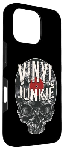 Vinyl Junkie Record Collector Rétro Vintage Gothic Skull Coque pour iPhone 16 Pro – vue 3