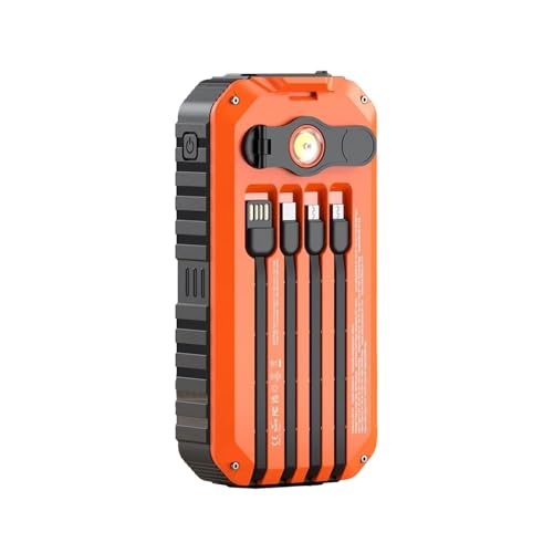 Power Bank Solar 20000mAh Carga Rápida 20W, Manivela+Linterna 4 Modos, SOS Strobe, para Senderismo Emergencias Casa Acampada, 17.32cm