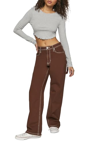 Forever 21 Women's High-Rise Carpenter Dad Jeans