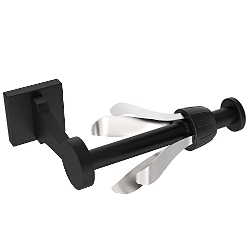 VEHHE Portarrollos para Papel Higiénico de Pared, Portarrollos de Baño con Sistema de Amortiguación, Tear Paper Portarrollos de Acero Inoxidable, Negro Mate y Plata Cover