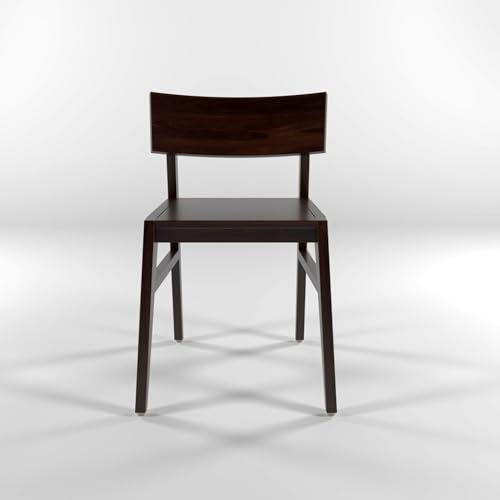 Image of Sheesham Wooden Two Dining Chair Set for Living Room | Solid Wood Study Chair for Living Room | Office Chair for Home & Office | Rosewood (Walnut)