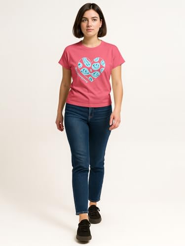Image of HELLCAT Mulitcolor Trendy Printed Body Fit T-Shirt for Women | Pack of 1 T-Shirt