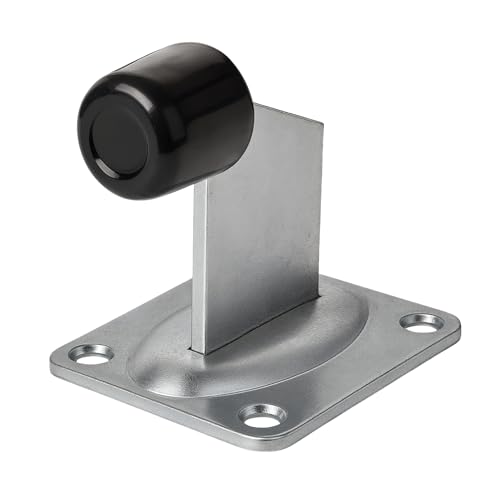 WDB Butoir de porte avec butée en caoutchouc - 100 x 80 mm - Pour portails roulants et portes lourdes - Acier galvanisé, résistant aux intempéries et...