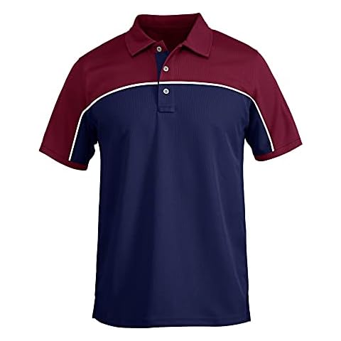 Lacsinmo Men's Golf Shirts Dry Fit Breathable Polo Shirts Hiking Fishing T-Shirts Wine Cover