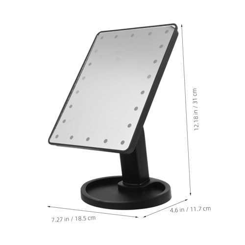 Miroir de maquillage LED à lumières intégrées et écran tactile portable - 3