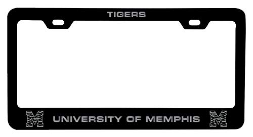 Memphis Tigers Laser Engraved Metal License Plate Frame Black Officially Licensed Collegiate Product