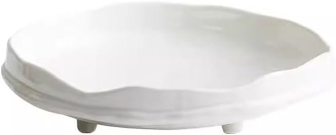 Reusable Plates Ceramic Restaurant Dessert Plate Salad Household Irregular Soup Deep Fruit Cold Dish(7.6inch)