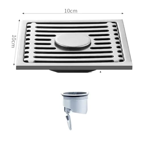 Drain de sol de douche en acier inoxydable avec sa grille découvrable