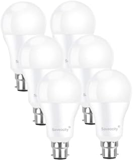 Bayonet Light Bulb, Saveocity B22 LED Bulbs 60W Equivilent, Warm White 2700K, 9W 720LM Energy Saving Light Bulbs with Bayonet Base B22 Non Dimmable, 6 Pack