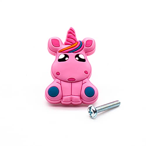 DOJA Barcelona Kids Cupboard Door knobs Children’s Furniture Knobs and Children Furniture Handles Pack of 12 Unicorn Cabinet 50X34Mm Rubber and Zinc-Aluminium Decorative Kids Drawer Nursery Cupboard - Image 3