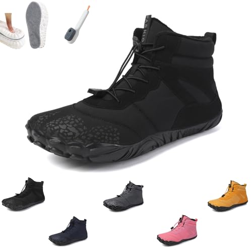 Hike Winter Barefoot Shoes Womens Footwear Slip On Warm Zero Drop Snow Boot Wide Toe Box Ankle Boots Waterproof Sneakers Mens