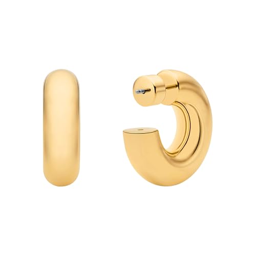 Michael Kors Women's 14K Gold-Plated Brass Tube Hoop Earrings2