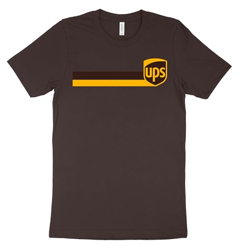 UPS Brown Short Sleeve T-Shirt United Parcel Service Official Colors and Style (US Alpha Large Regular Regular Brown)