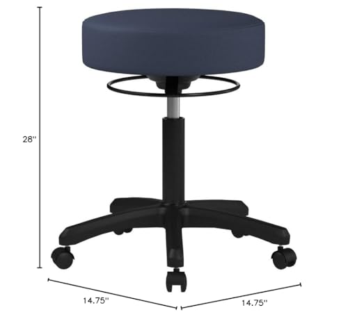 Image of Perch Life Height Adjustable Stool | Desk Height 18-23 inch | Imperial Blue Vinyl