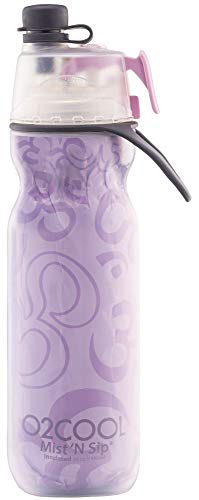 O2Cool Mist 'N Sip Misting Water Bottle 2-In-1 Mist And Sip Function With No Leak Pull Top Spout (Yoga Lilac) #TOP1
