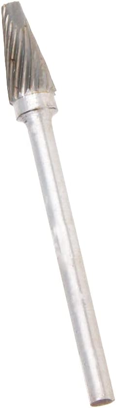 Auniwaig Tungsten Carbide Rotary Burr 3mm / 1/8" Shank, 6mm Head Size Single Cut Taper Carving Burr Bits, for Woodworking, Drilling, Metal Carving, Engraving, Polishing