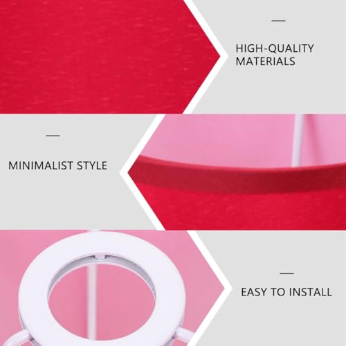 Image of ARTIBETTER Barrel Fabric Lampshade - Red Barrel Lamp Shades E14 Socket Compatible for Table Chandeliers Wall Floor Lamp Replacement, 5.51 inchW x 5.51 inchH