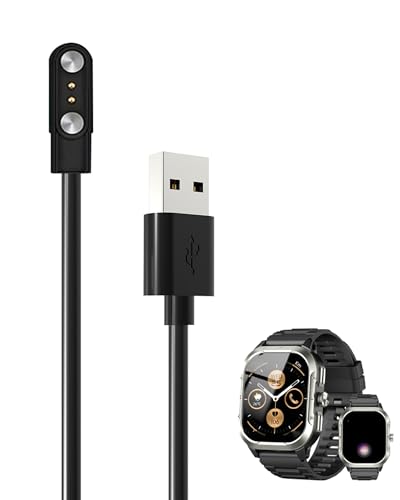 [1 Pack] for Jugeman V10 2.06 Inch SmartWatch Charger, Magnetic Replacement USB Charging Cable Compatible with V10 Smart Watch Accessories.(Black) image 2