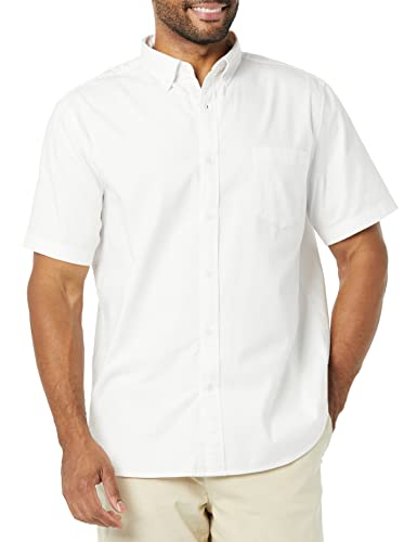 Amazon Essentials Men's Slim-Fit Short Sleeve Stretch Oxford Shirt with Pocket