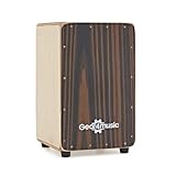 Cajón Flamenco Caja Acústica de Percusión con Cojín de Asiento y Funda de Transporte - Cajon Musical de Madera de ébano