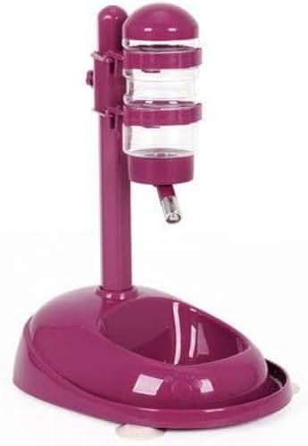 Zxylerペット自動給水器 犬猫兼用 ペットボトル対応スタンド付き 小型テディイヌ・ネコ向け カラフルデザイン 自動ウォーターディスペンサー 併用可能給餌器付き 水入れ・食盆一体型 防こぼれ水飲み器 エサ入れ付きペット用品