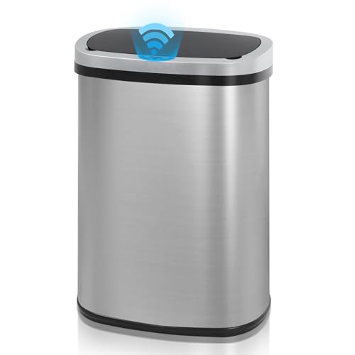 Caneca de basura de acero inoxidable 50L con sensor
