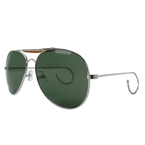 Rothco Aviator Air Force Style 58MM Sunglasses with Case, Green Lenses2