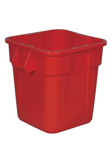 Image of Rubbermaid Commercial Products Square Brute Tote Storage Bin, 28-Gallon, Red, FG352600RED (Pack of 6)
