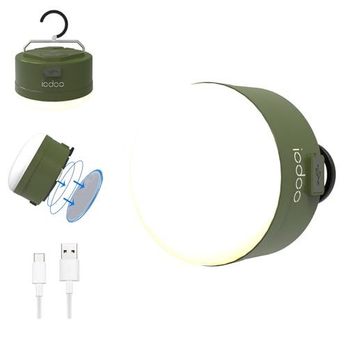 IODOO 3000mAh 2000LM Rechargeable Camping Light , Warm/White/Nature/SOS 4Modes Brightness Stepless...